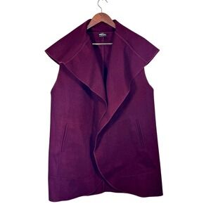 Ganesh Himal 100% Wool Shawl Poncho Vest S/M Hand Woven Nepal Tunic Cape Maroon